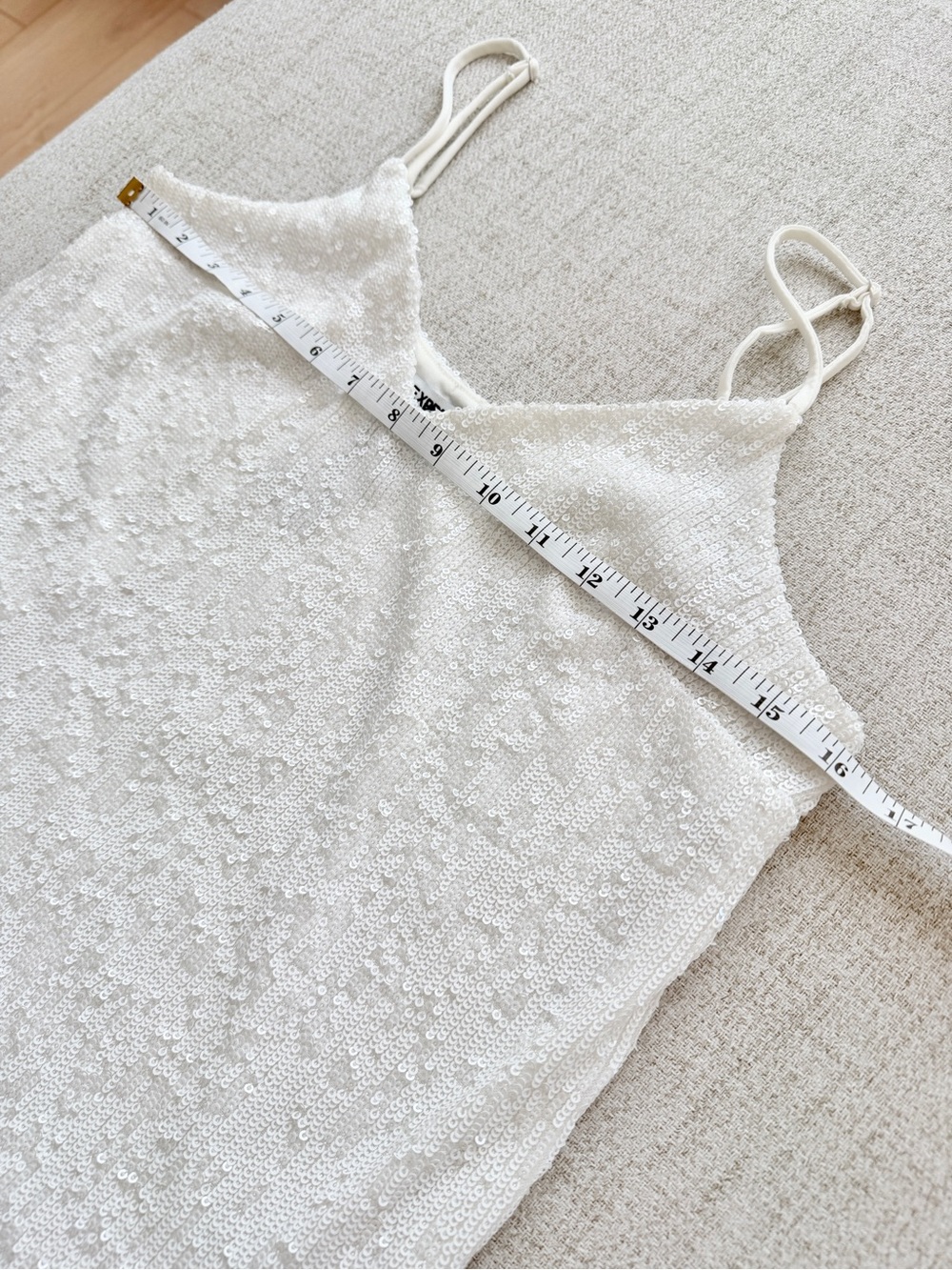 🤍 EXPRESS White Sparkly Sequin Cami Tank Top XS - Picture 8 of 12